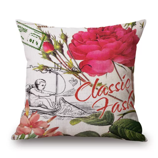 18" Classic Fashion Flower Sofa Car Cushion Cover Decorative Throw Pillow Case 3