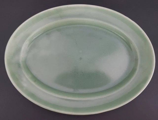 Vintage Original Oval Platter Homer Laughlin with Green Art Well Glazes