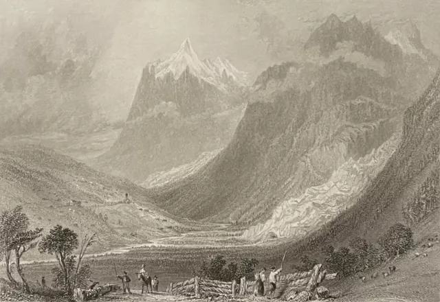 Wetterhorn Schreckhorn Grindelwald Glaciers Switzerland 1836 Switzerland