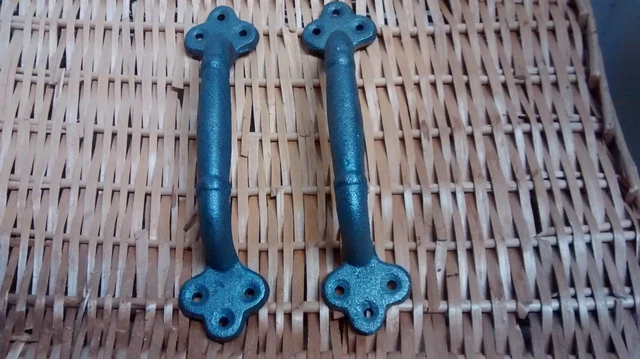 2 Large Cast Iron Antique RUSTIC Barn, Gate Pull, Shed Door Handles.