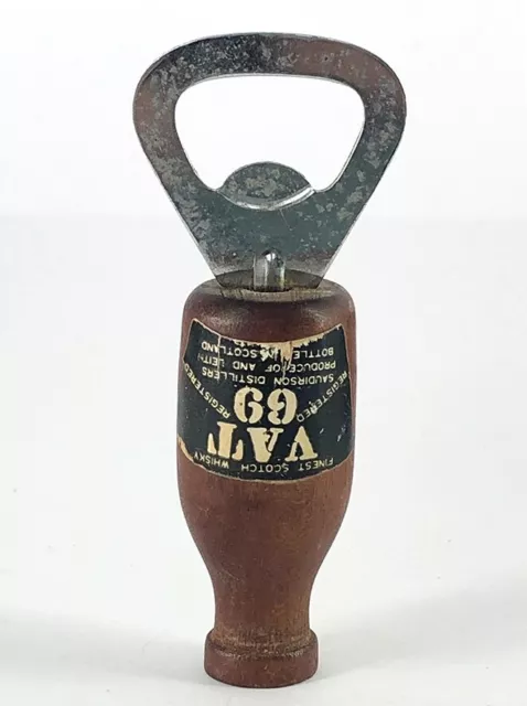 VINTAGE RETRO 70s VAT 69 SCOTCH WHISKY BAR TOOL - BOTTLE OPENER