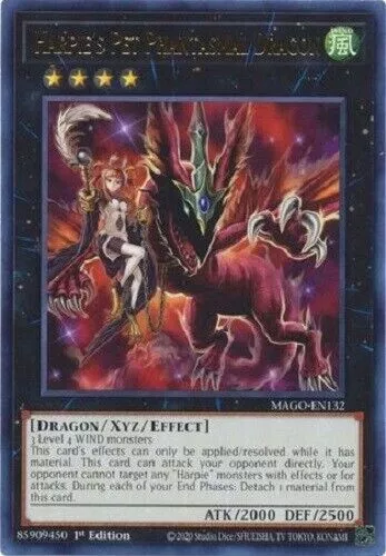 Yugioh - Harpie's Pet Phantasmal Dragon 1st Edition Rare - Free Holographic Card