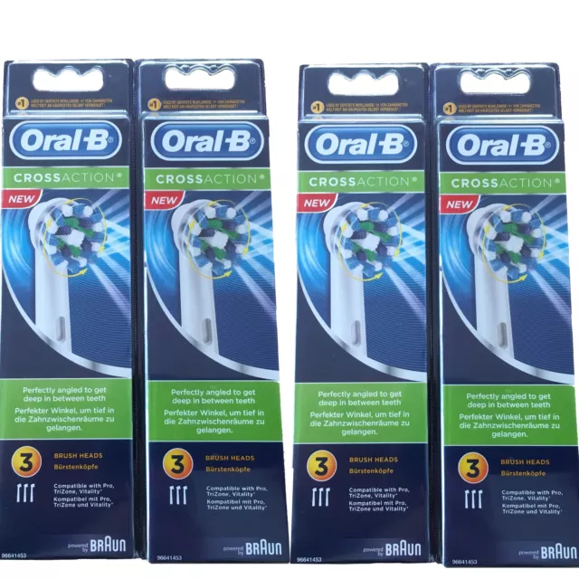 3 bis 15 Oral B PRO Cross Action Aufsteckbürsten Original Ersatz Bürsten Köpfe 2