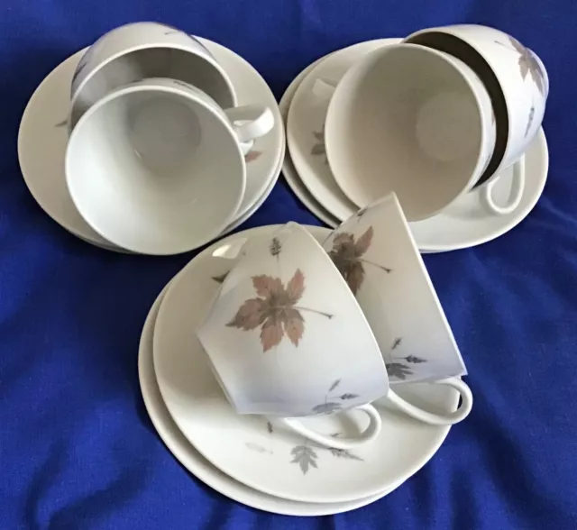 Royal Doulton 6 Cups and Saucers - "Tumbling Leaves"  Made in England