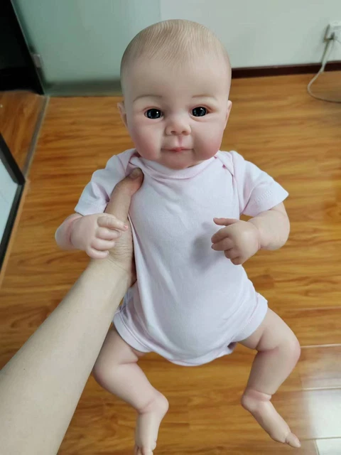3D Reborn Baby Doll 19" Lifelike Girl Boy Newborn Painted Hair Handmade Toy Gift