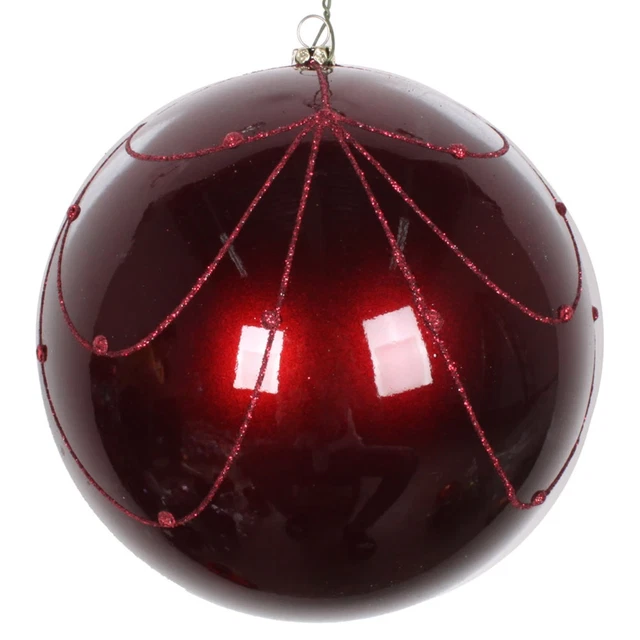 Vickerman 6" Wine Candy Glitter Curtain Orn 3/Bag - MT194719D