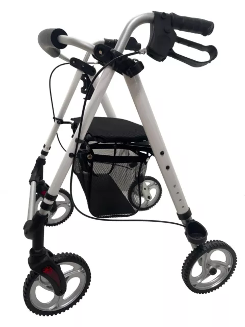 Lightweight Alloy Rollator Folding Mobility Walker with Seat Zimmer Frame- 9288