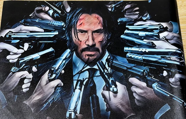Keanu Reeves Hand Signed Canvas 12x8