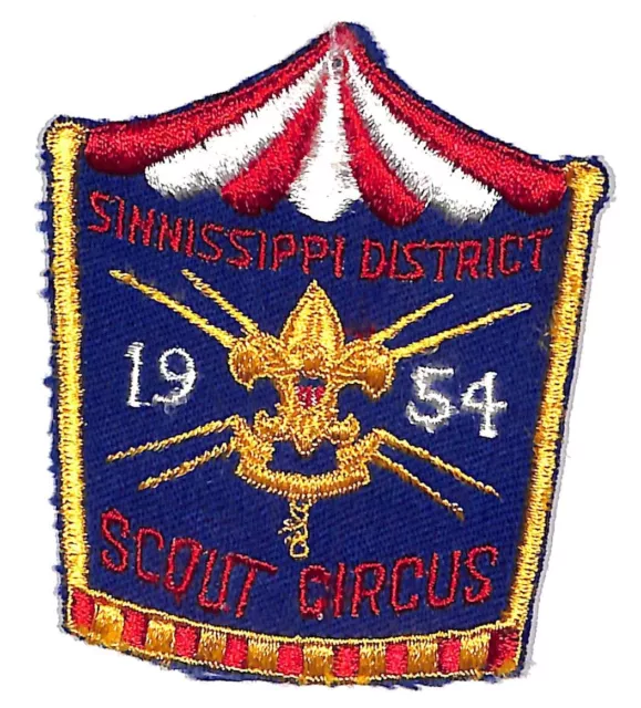 BSA Patch Sinnissippi District 1954 Scout Circus Big Top VGC Scarce