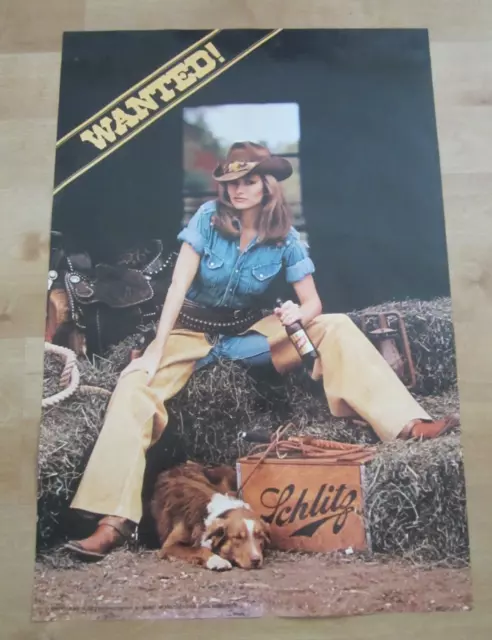 1980 Joseph Schiltz Beer Poster WANTED Brewery Milwaukee WI Australian Shep Dog 2