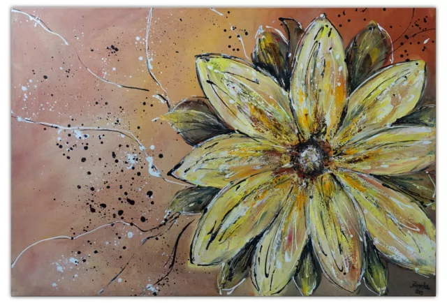 BURGSTALLER Moderne Kunst Blumenbild abstrakte Malerei Blüte Leinwand GEMÄLDE