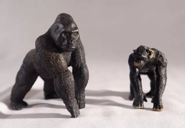 Schleich MALE GORILLA Silverback Adult  Ape & Chimpanzee Monkey Animal Figures