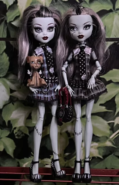Monster High Frankie Stein Doll Lot · First Wave 2010 & 2015· Black Elastic