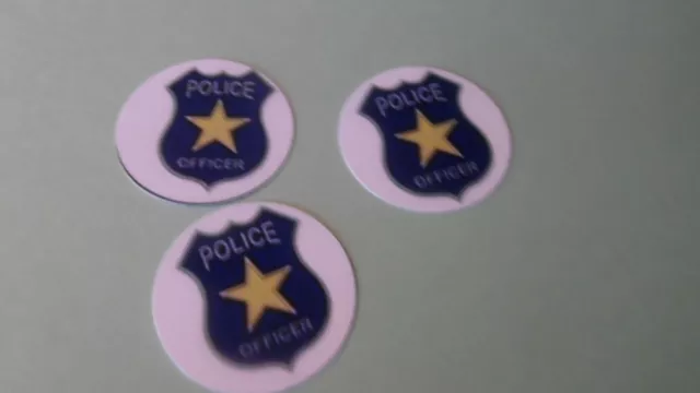 Pre Cut One Inch  Images! POLICE BADGE Free Shipping in US