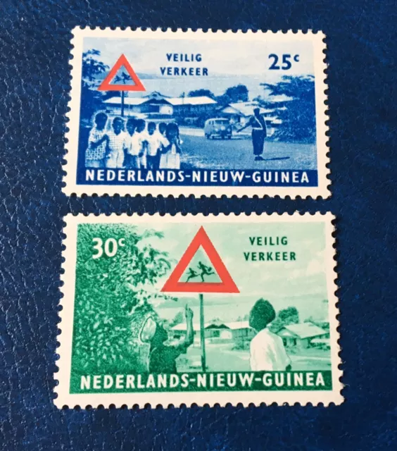 Nederlands Dutch New Guinea - 2 unused stamps - Michel No. 73, 74