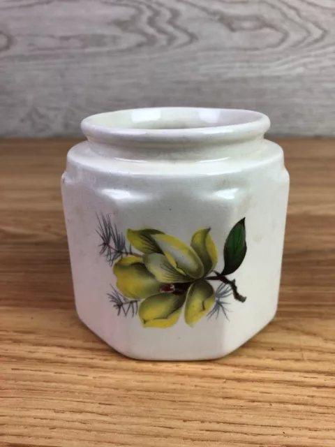 Sandland Ware Frank Cooper Ltd Oxford Marmalade Jar Yellow Flowers No Lid