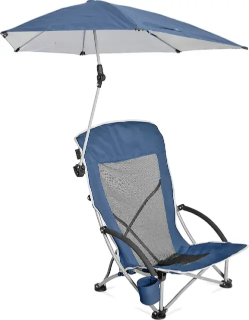 Sport-Brella Beach Chair with Adjustable Umbrella Midnight Blue BRAND NEW