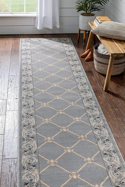 Timeless Fleur De Lis Traditional Runner Area Rug, 2'3″ X 7'3", Grey