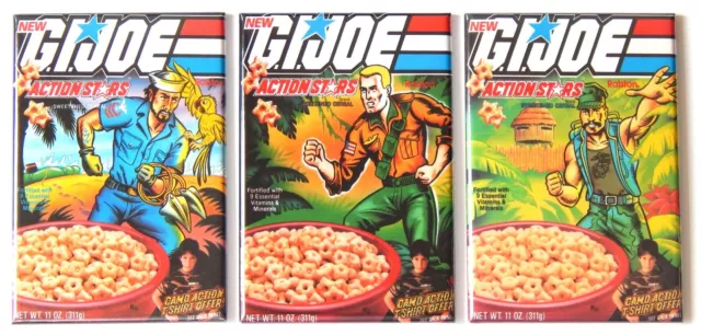 GI Joe Action Stars FRIDGE MAGNET Set cereal box shipwreck duke gung ho
