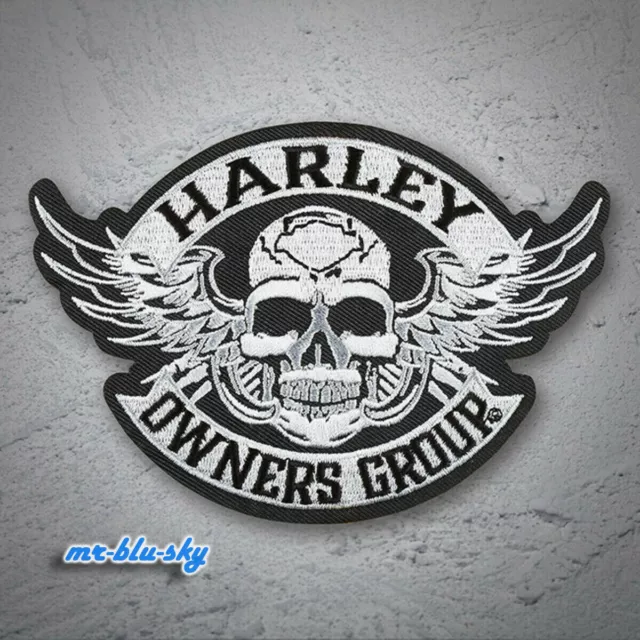 Small Winged Silver Skull Patch ~ Harley Davidson Owners Group H.O.G.