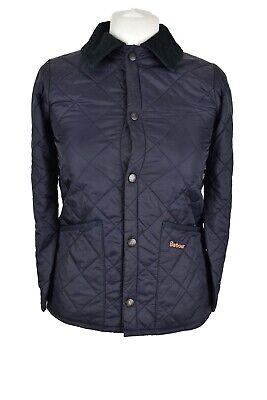 BARBOUR Blue Quilted Jacket size S Boys Liddesdale Snap 100% Polyamide