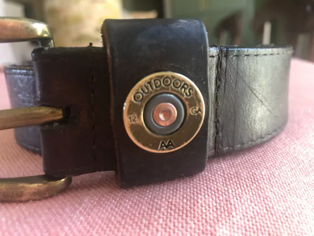 12 GA Bullet Outdoors AA Leather Belt Chestnut Brown 34/85 Scratches 2