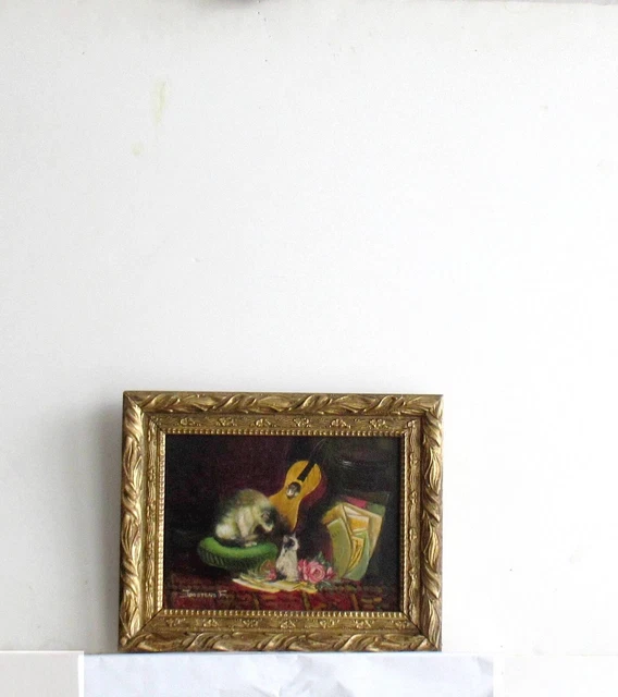 LNGE ANCEN / Somptueux mouchor pochette de dame en lnon brodé avec gurlande fleure et mono