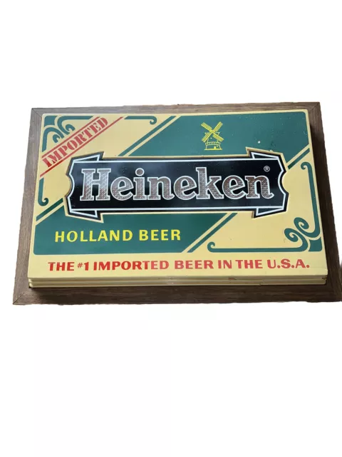 Vintage Imported Heineken On Draught Electric Lighted Holland Beer Sign Working