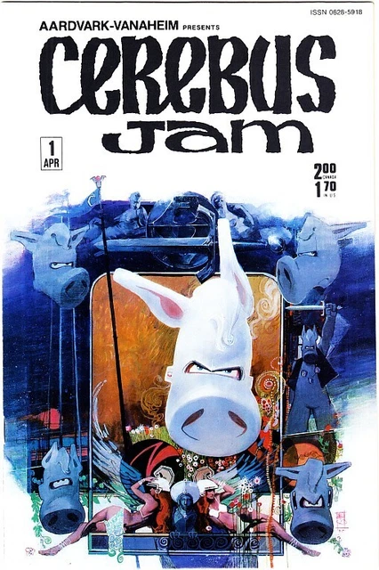 CEREBUS JAM #1 Signed 2X Dave Sim/Gerhard 1985 Eisner Austin Hampton Sienkiewicz