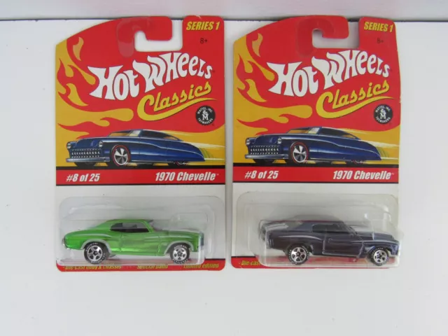Hot Wheels Series 1 Classics 1970 Chevelle #8 Variant Colors (Lot of 2) (Pg50D)