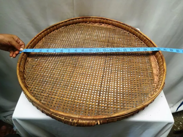 Antique Burmese Cane Sieve Farmhouse Kitchen Utensil Grain Sifter Collectibles " 7
