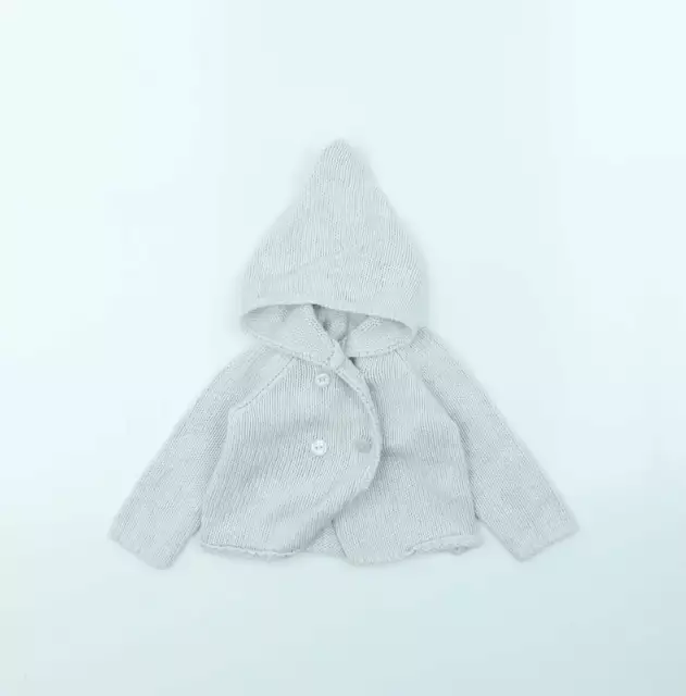 Mothercare Girls Grey Jacket Size 3-6 Months Button