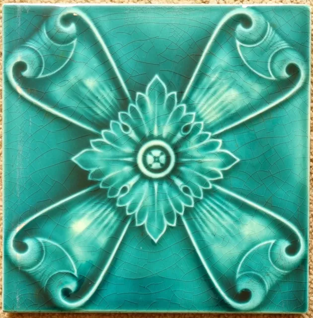 Art Nouveau Majolica Tile. Henry Richards , C1905.