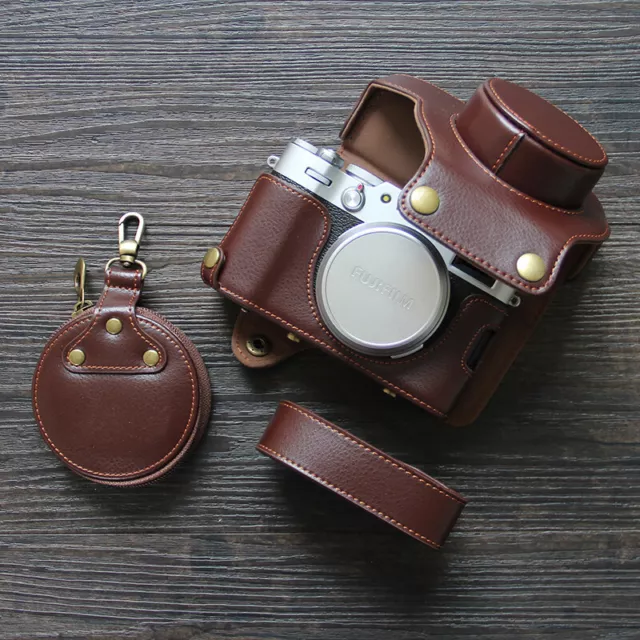 Genuine Leather Camera Case Bag Cover Full Body Precise Fit For Fujifilm X100V