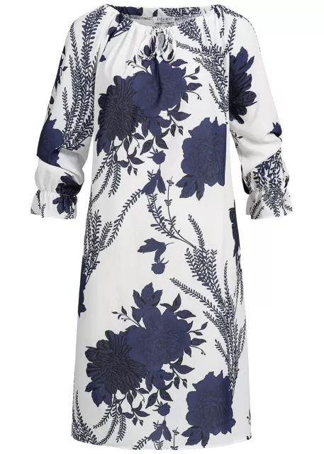 Damen Zabaione Kleid Oversized Off-Shoulder Dress Flower Print blau B19020687