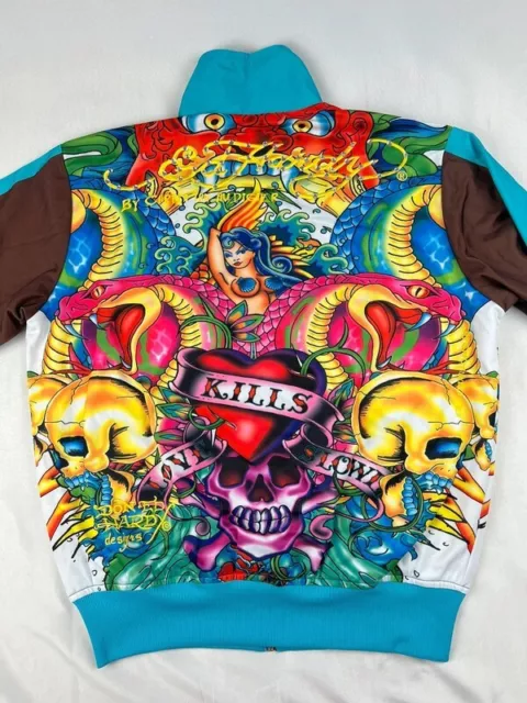 Ed Hardy par Christian Audigier track jacket ZIP men size M 