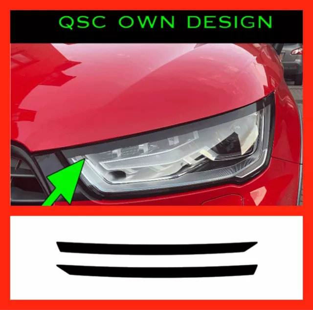 X2 Audi A1/S1 Black Eyebrow Eyelid Sticker Decals (QSC)