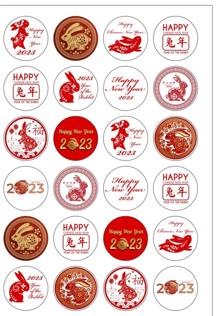 chinese new year cupcake toppers