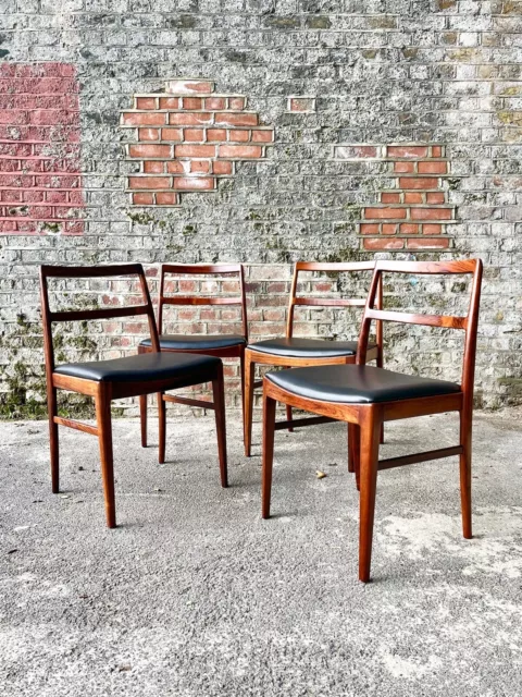 Arne Vodder Set Of 4 Danish Rosewood Dining Chairs, Model 430 Mid Century 1960s