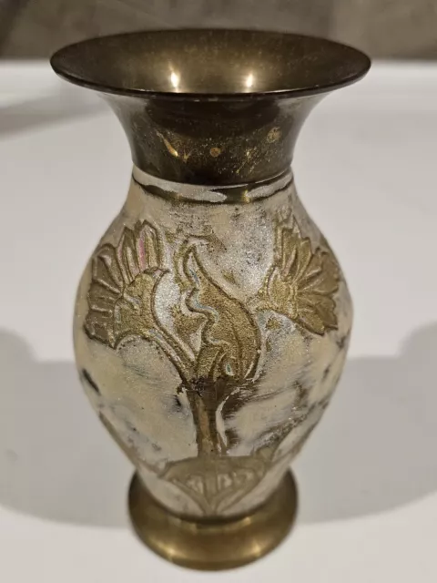 Vintage Solid Brass Indian Vase
