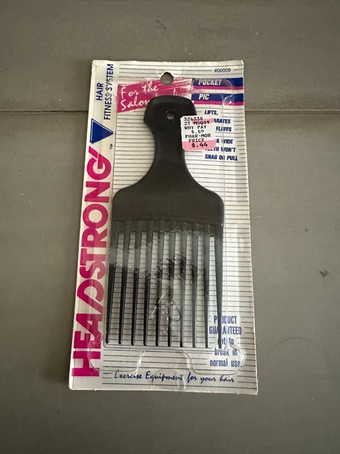 Vintage Headstrong Plastic Hair Pick Comb  90s Pocket