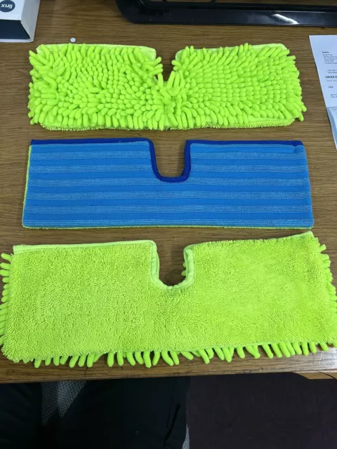 3x Double Sided Microfibre Mop Head Cloth Pad Refill Set