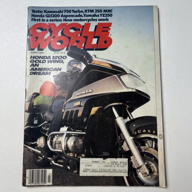 March 1984 Cycle World Magazine Honda 1200 Gold Wing