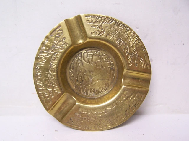 Brass Fish Koi Far East Oriental Themed Ashtray