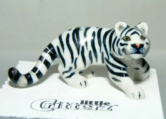 Little Critterz Miniature Porcelain Animal Figure White Tiger "Raja" LC864