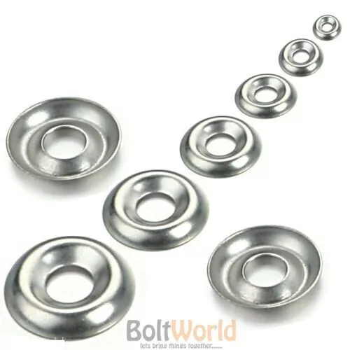 No.6 8 10 12 STAINLESS STEEL A2 STEEL CUP WASHERS TO FIT COUNTERSUNK SCREWS BOLT