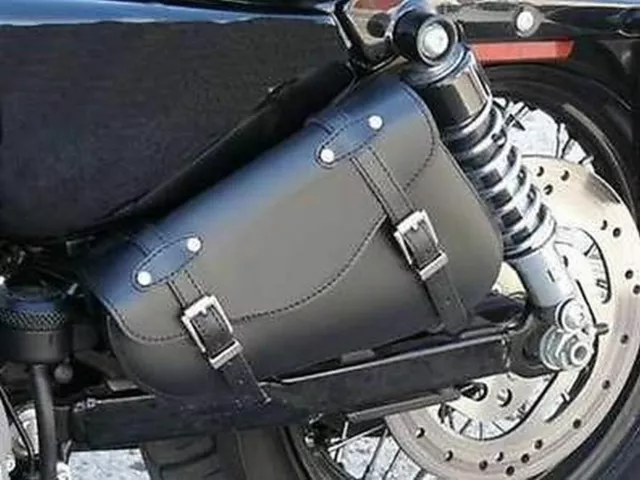 Mono borsa laterale CUOIO VERO da telaio harley davidson SPORTSTER XL 883 1200