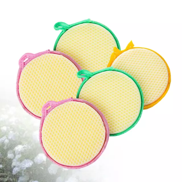 5 Pcs Cleaning Scouring Pad Dishwashing Sponges Quick & Brush Pot