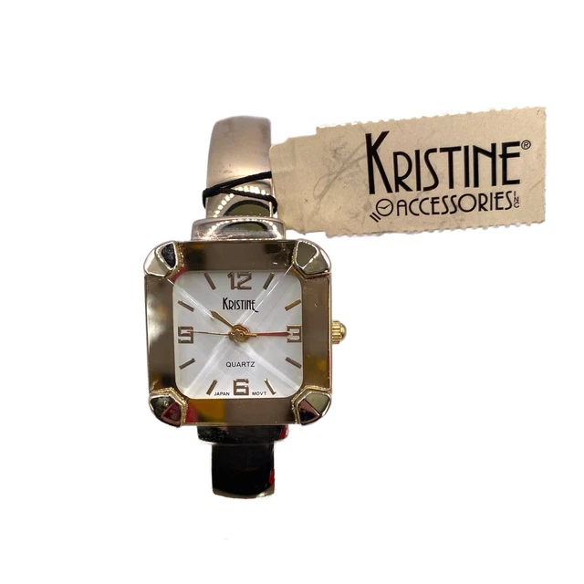 VTG 90S KRISTINE Gold Tone Bracelet Cuff Quartz Watch Japan Movt NWT New  Battery $15.95 - PicClick