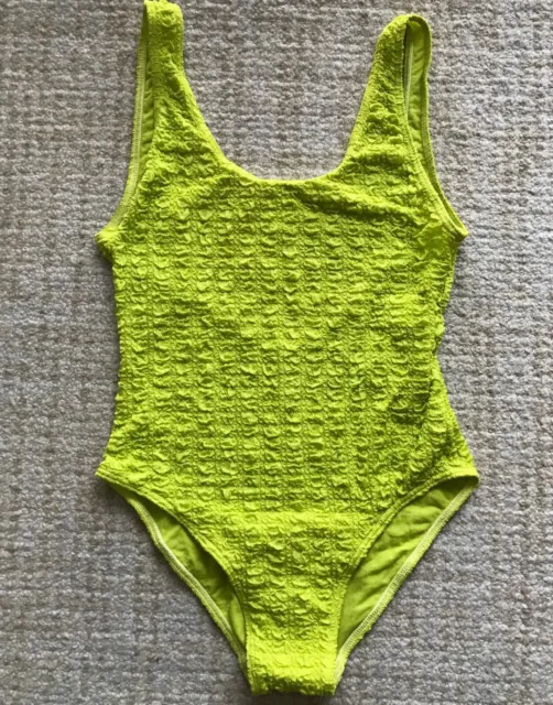 Vintage lime green swimming costume 10/12 Swimsuit Palmers